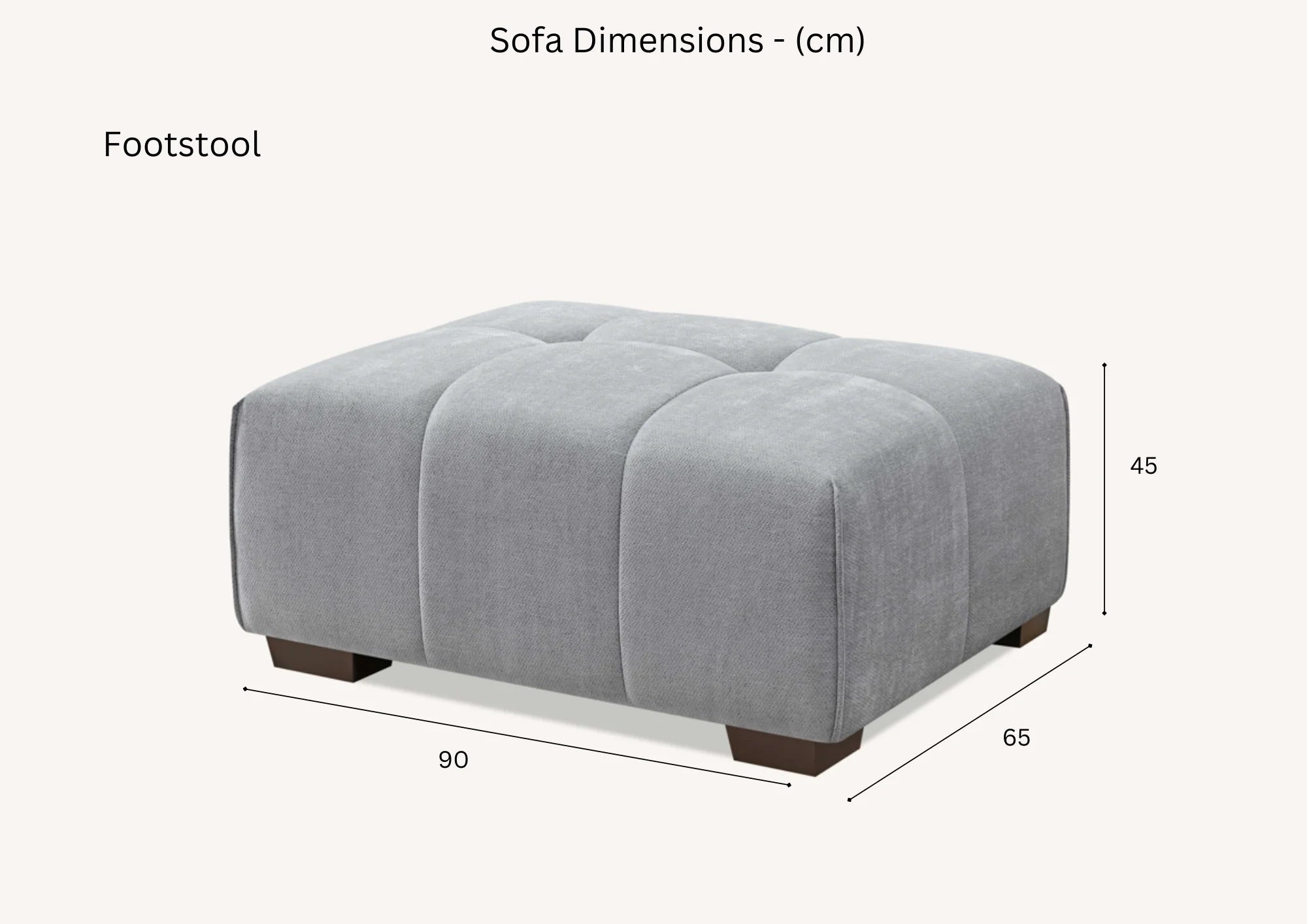 Aluxo Albert Cloudy Grey Boucle Sofa Ottoman Footstool